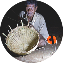 Man making baskets